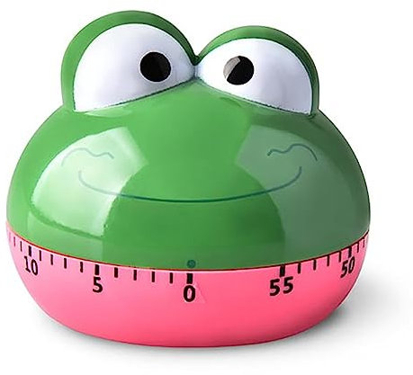 WOOXGEHM Mechanischer Küchentimer, Cartoon Tier Niedlicher Timer, Uhrwerk, Manueller 60 Minuten Countdown Timer für Klassenzimmer/Zuhause/Höhle und Kochen(Frosch)