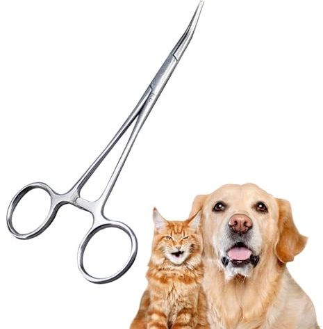 Pinze per Peli di Gatto, Pinze per Orecchie per Cani e Gatti, Morsetto Dritto Pinzette per Orecchie Pinzette, Animali Domestici Pinzette Peli Dell'orecchio, Pinza Emostatica, Pinze Veterinarie