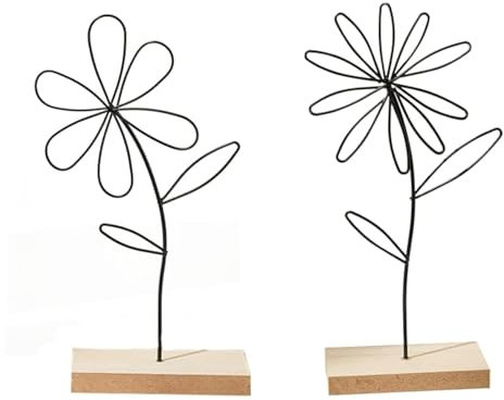 Aufsteller Blumen Vögel Deko Metall Gold,Deko Frühling Innen Holzdeko Hinstellendeko Fensterbank ,Osterdeko Wohnzimmer Deko Wohnzimmer Modern Deko Esstisch Tischdeko (1, 2er Set Aufsteller Blume)