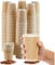 UR CHOICE, 100 x 12oz Brown Disposable Ripple Paper Cups, Triple Wall Leak Proof Coffee Cups, Insulated Paper Takeaway Cups for Hot & Cold Drinks