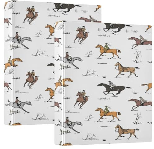 Notizbuch mit 3 Ringen, 3,8 cm (1 1/2 Zoll), Ordner mit Klemmbrett, 1/2 Packung Ordner, Binder für Studenten, 200 Blatt, Reitsport, Fuchs, Jagd, Pferd