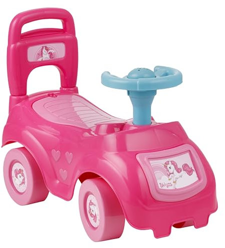 Baroni Toys Macchina Giocattolo per Bambini, Macchinina spingi e Vai con Clacson ad Aria e Sottosella, Sistema Antiribaltamento, da 1 a 4 Anni, Rosa Unicorno