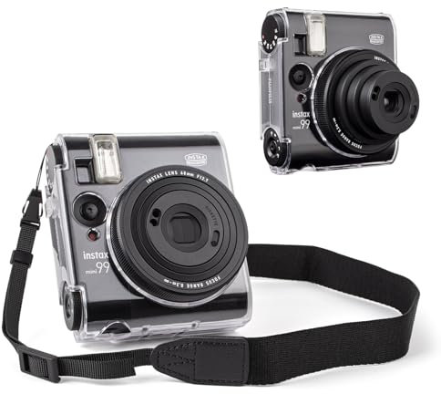 HIYQIN Protective Clear Case Compatible with Fujifilm Instax Mini 99 Instant Camera, for Instax Mini 99 Clear Cover with Durable Shoulder Strap - Clear