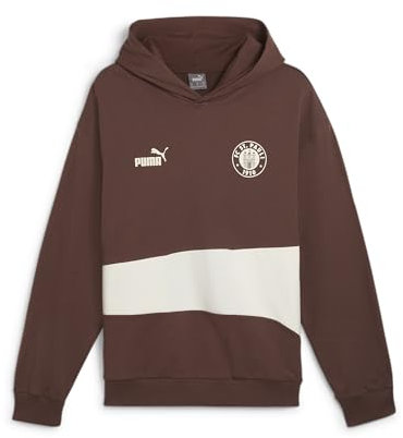 PUMA Herren FC St. Pauli ftblCULTURE+ Hoodie L Espresso Brown Sugared Almond Beige ?Fußball-Hoodie mit Rundhalsausschnitt Herren
