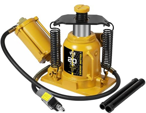 YELLOW JACKET Air Hydraulic Bottle Jack 20 Ton with Aluminum Alloy Pump and Unique Slow Release Equipment