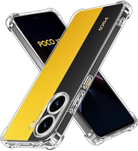 ivoler Klar Silikon Hülle für Xiaomi Poco X7 Pro 5G mit Stoßfest Schutzecken, Dünne Weiche Transparent Schutzhülle Flexible TPU Durchsichtige Handyhülle Kratzfest Case Cover