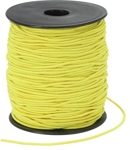 PATIKIL Gummikordel 109 Yards / 100m, 1,5 mm Dehnbarer Faden für Armbänder Elastikband für Schmuckherstellung, Halsketten, Perlen und Bastelarbeiten DIY, Gelb