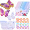 YiliYa 14er Set Einladungs Geburtstagskarten,Schmetterlings Einladungskarten Schmetterlings Einladungskarten Schmetterling Party Einladung für Mädchen Jungen(13 x 10 cm)