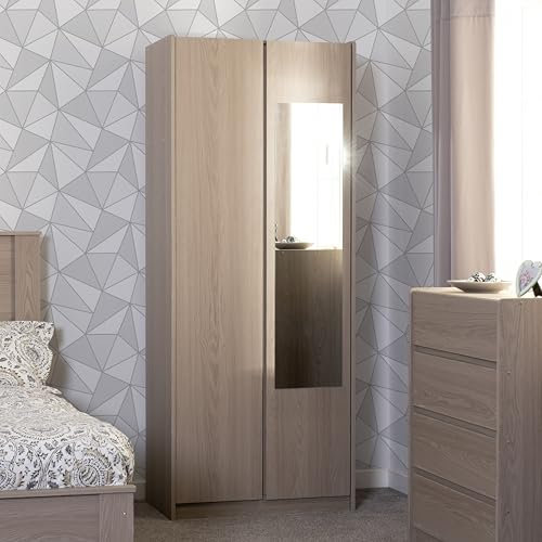 Seconique Paris 2 Door Mirrored Wardrobe in Smoked Ash Effect