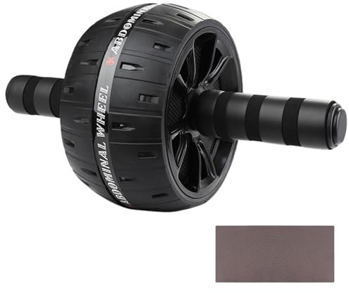 Exercise Roller Wheels, Abdominal Trainer Wheel, Core Strength Training Roller, Includes Knee Pad, Ab Machine for Home Gym, Fitness Equipment, for Core Upper Body, ABS Black