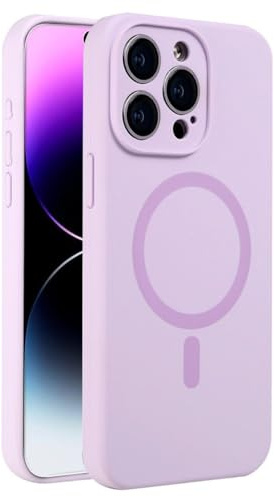 Mixroom - Custodia Cover per iPhone 16 Pro Max in Tpu silicone liquido morbido compatibile con MagSafe accessori con cerchio magnetico integrato Lilla