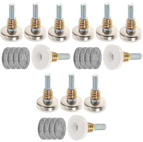 DOITOOL 12 Sätze Verstellbarer Fuß Nivellierfüße Für Möbel Steigleitung Einstellbar Beine Werkbank Möbelfüße Extender Verstellbarer Stuhl Verstellbare Füße Für Silver Kohlenstoffstahl