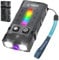 BORUIT EV20 Mini Torch with 365nm UV Light, 1100 Lumen Rechargeable EDC Pocket Flashlight, Flowing Side Lamp with Clip, IP66 Waterproof, Magnetic Base, for Camping, Repairing, Outdoor, Emergency