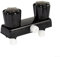Zoegneer Robinet de douche pour camping-car - Double bouton - Interrupteur de contrôle de l'eau chaude et froide - Pour remorque de voyage, camping-car, douche solaire ABS (noir)