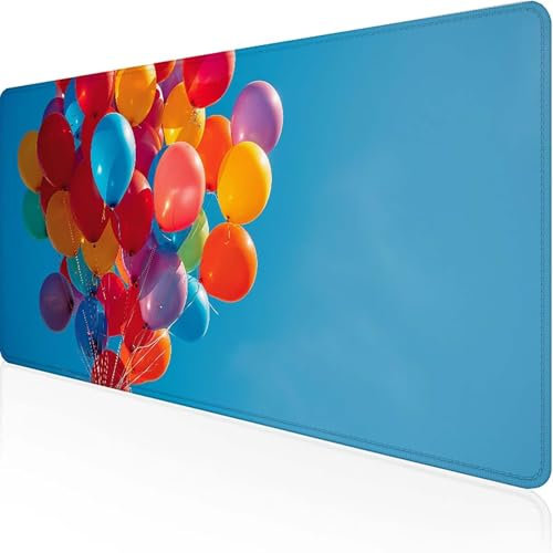 Ballon Mauspad 600 x 300 x 3mm, Gaming Mauspad Farbe Unterlage Schreibtisch with Stitched Edges Wassxerdicht Non-Slip Rubber Base Desk Mat für Pc, Büro Gaming Zubehör Laptop, Geschenke für Männer 6-Q