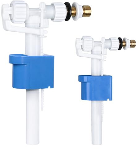 2 Stück Spülkasten Füllventil, G3/8 und G1/2 Messing Anschluß Spülkasten Ersatzteile, Universal-WC-Füllventil, Schwimmerventil Ersatzteile, Einstellbare Wassermenge