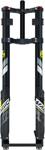 NESLNQC Fourche À Suspension Inversée 26/27,5/29 Pouces pour VTT Fat Bike, Débattement 160 Mm, Axe Traversant 150 X 15 Mm, Réglage du Rebond, Fourche Avant De Descente À Double Cou