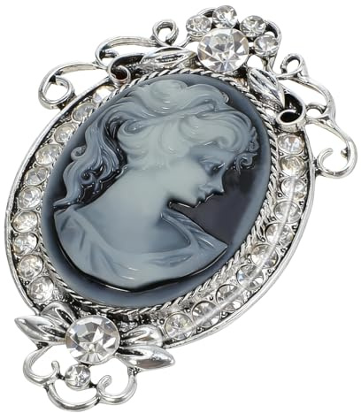 Broche Beauté Rétro en Résine et Alliage Ornée de Cristaux | Bijou Fantaisie pour Femmes, Style Délicat et Chic, Usage Mariage Anniversaire, Finition Résistante