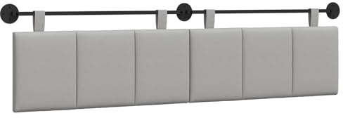vidaXL Hängendes Kopfteil Wolkengrau Stoff, Wanddeko fürs Schlafzimmer: modernes hängendes Kopfteil, gepolsterte platzsparende Platte, verstellbares minimalistisches Design
