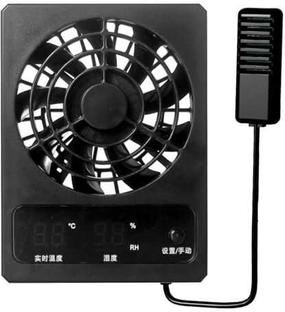 THOANBY Ventilateur de terrariums à suspendre avec affichage de la température LED pour reptiles et réservoirs d'air silencieux