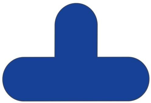 Floor Signalling Blue T Sign 200mm high x 300mm wide, Colour - BLUE Pack of 10