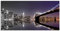 ARTland Wanddeko Glasbilder Wandbild Glas Bild einteilig 60x30 cm Querformat USA New York Skyline Nacht Städte Amerika Hudson River Reflektion S6FD
