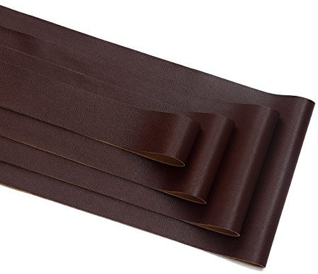 Kunstlederband / Schrägband, PU-Kunstleder, weicher Griff, leicht dehnbar, für Polsterarbeiten, Bastelprojekte, Neotrims. Braun, 100 mm