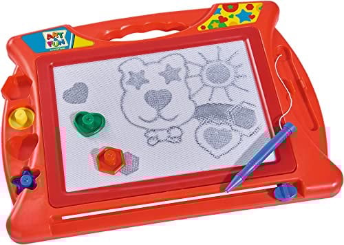 Simba 106334024 - Art und Fun Magische Zeichentafel, 4 Stempel, Magnetstift, 40x29cm, ab 3 Jahre
