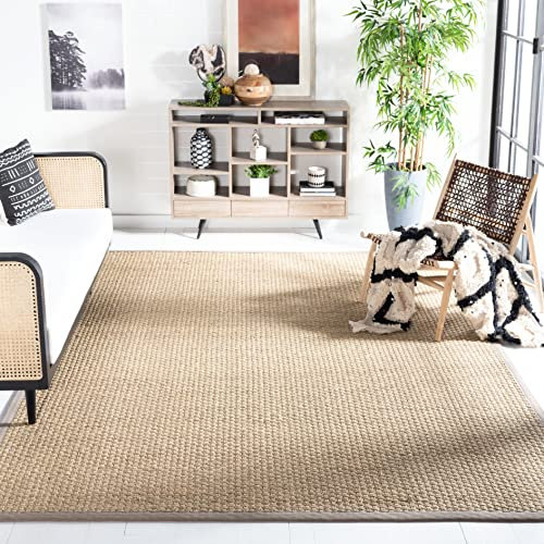 Safavieh Tapis en Fibres Naturelles Salon, Salle à Manger, Chambre à Coucher - Natural Fiber Collection, Tapis à Poil Court, Naturel, 213 x 213 cm