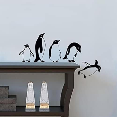 Pinguine Springen fliegend komisch Vinyl Wandaufkleber Dekor Decal Mural KItchen Haustiere