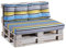 Gutekissen® Palettenkissen Palettenauflagen PPF (Rückenlehne 120x40 gesteppt, Blau-Gelb 5)