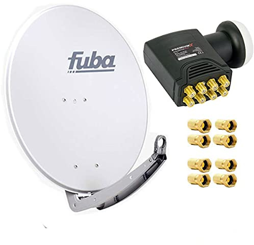 Fuba DAA 780 G Satellitenantenne Aluminium in Grau HDTV 3D 4K Premium X Deluxe Octo LNB Sat