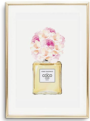 Tales by Jen Kunstdruck, Sprüche Poster: Bouquet in Parfüm Flasche | Stilvolles Premium Poster auf hochwertigem Papier | Stylische Fashion Illustration als Wohnaccessoires und Deko | Ohne Bilderrahmen