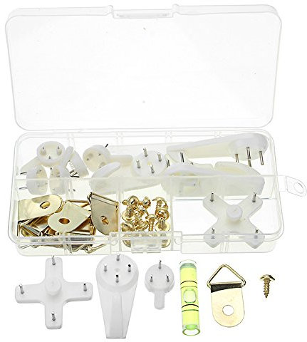 EsportsMJJ 46Pcs Wandhalterung Nahtlos Nagel Non-Trace Bild Fotorahmen Uhr Haken Aufhänger Kunststoff Hängen Kit