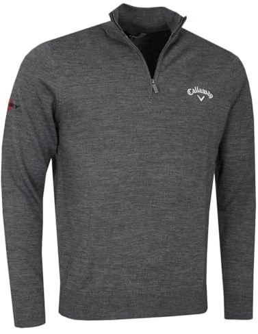 Callaway Herren 1/4 Zip Blend Merino Sweater mädchen Pullover Not Applicable, Grau (Gris 038), X-Large