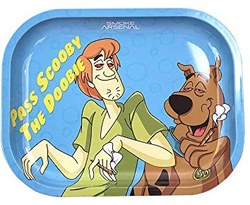 Scooby Doo Metal Rolling Tray - Pass Scooby The Doobie Tray Small 18cm x 14cm