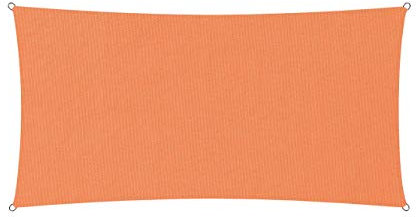 Lumaland Sonnensegel Rechteckig | 2 x 4 Meter | Wasserfester Sonnenschutz inkl. Befestigungsseile | Terrasse, Garten & Balkon Schattenspender aus Polyester (160 g/m²) mit UV Schutz 30+ [Orange]