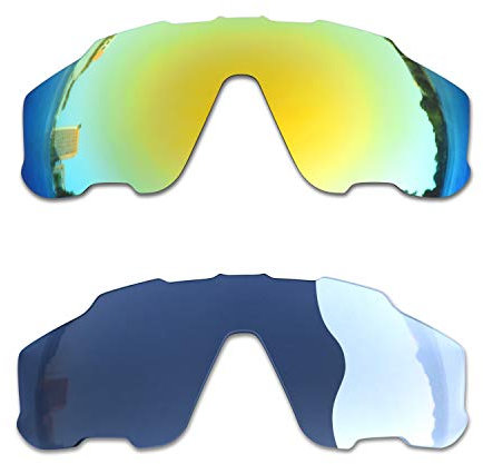 SOODASE Para Oakley Jawbreaker Gafas de sol Dorado/Fotocromismo 2 Pares Lentes de repuesto polarizadas