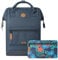 CABAIA - Sac à Dos Adventurer Reykjavik - Medium 18L - Déperlant - Compartiment Ordinateur Portable 13 - 2 Poches - Certifié Vegan - Sac Voyage, Affaires, École pour Homme et Femme - Bleu