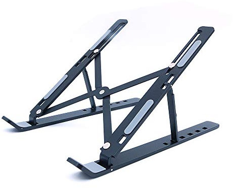 Shiwaki Laptop Stand, Ergonomic Adjustable Riser, Foldable Aluminium Ventilated Cooling Stand for 10-15.6” Laptops(Black)