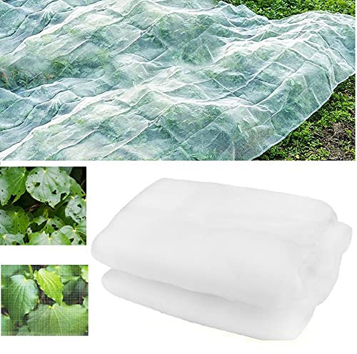 BUZIFU Red de Insectos Vegetales de Poliéster, Red Anti Insectos Huerto, 2,5m x 10m, Red de Protección contra Insectos, Tela Anti Insectos con Malla Fina, Ideal para Viento, Plagas y Aves - Blanco
