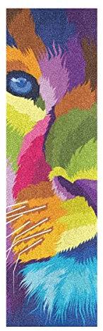 Bunte Löwentierkunst Muster Skateboard Griptape Rutschfest Selbstklebend Longboard Griptapes Aufkleber Griffband(84 * 23cm 1pcs)