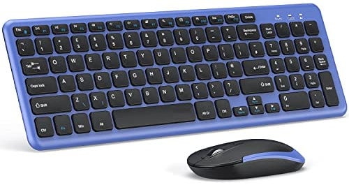Wireless Keyboard and Mouse Set, 2.4 GHz Wireless USB Keyboard and Mouse Combo with USB recevier, Slim Ergonomic Keyboard for Windows, Computer, PC, Notebook, QWERTY UK Layout