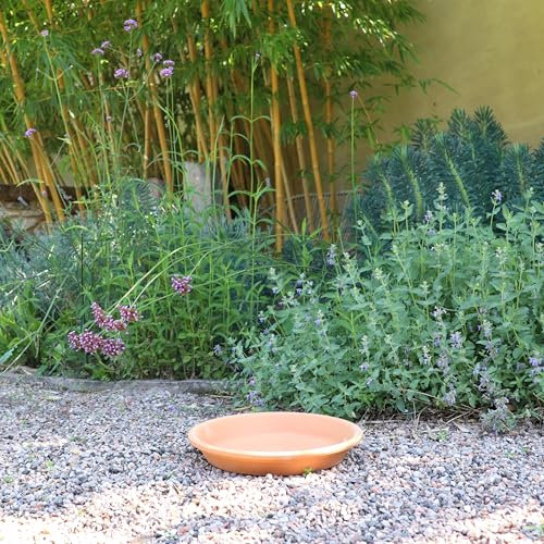 Palatina Keramik Soucoupe ronde en terre cuite de qualité supérieure, 35 cm de diamètre, soucoupe parfaite pour pots de fleurs et jardinières