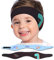 MoKo Schwimmen Stirnband, 2 Pack Neopren Schwimmband Ohrenband Wasserdichtes Kopfband Haarband mit Hohe Elastizität Ohrenschutz Band für Kinder Alter 3-9, M Größe - Schwarz Dinosaurier&Blau Hai