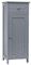 COSTWAY Bathroom Storage Cabinet, Floor Standing Wooden Cupboard with Single Door and Drawer, Slim Side Cabinet Organiser Unit for Living Room Bedroom Hallway (Grey, 7-Position Adjustable Shelves)