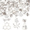 SUNNYCLUE 1 Box 60 Stück 6 Stil Chemie Charm Anhänger Chemie Koffein Molekül Charm Wissenschaft Thema Charms Tibetischer Stil Legierung Anhänger Für Schmuckherstellung Armband Ohrringe Biologie Labor