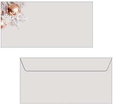 SIGEL DU429 Briefumschläge Weihnachten Christmas in rose gold, gummiert, DIN lang, 50 Stück