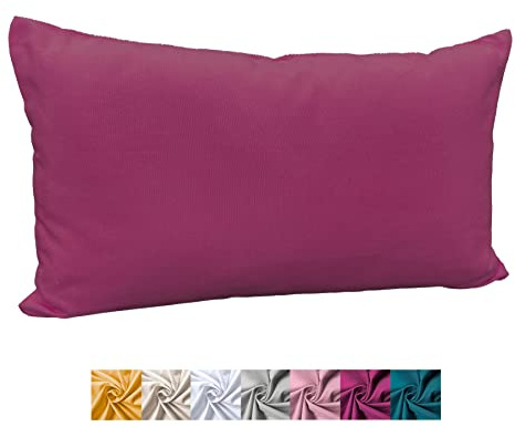 heimtexland ® Deko Kissenhülle Baumwolle Kissen Bezug Natur Dekokissen Typ849 Beere 30x50 cm