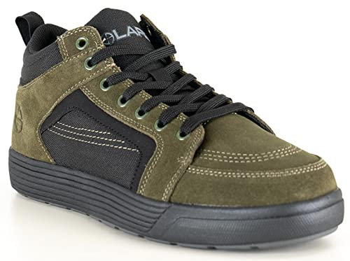 LA Police Gear Herren Terrain Stealth Sneaker, leichte taktische Sportschuhe, Wildleder & Polyester Casual Covert Sneakers, Od Grün/Schwarz, 44.5 EU